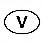 Letter V sign, decals stickers