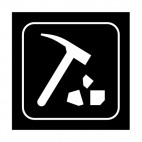 Rock climbing hammer sign, decals stickers