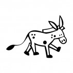 Donkey walking, decals stickers
