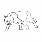 Wolf walking in snow, decals stickers