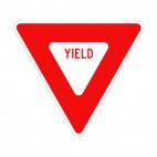 Yield traffic sign, decals stickers