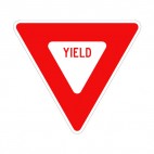 Yield traffic sign, decals stickers