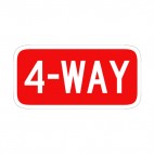 4-way stop sign, decals stickers