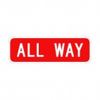 All way stop sign, decals stickers