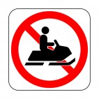 No snowmobiling allowed sign, decals stickers