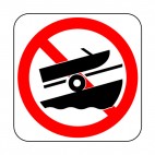 No boat launching allowed sign, decals stickers