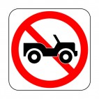 No jeep allowed sign, decals stickers