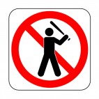 No baseball allowed sign, decals stickers