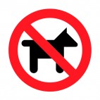 No dog allowed sign, decals stickers