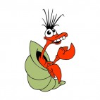 Goofy crustacean in his shell, decals stickers