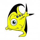 Black and yellow angelfish, decals stickers