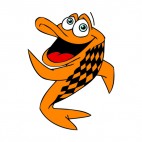 Orange fish with checkered back , decals stickers