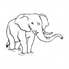 Elephant walking in water, decals stickers