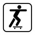 Skateboarding sign, decals stickers