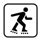 Rollerblading sign, decals stickers