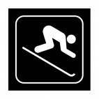 Downhill skiing sign, decals stickers