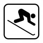 Downhill skiing sign , decals stickers