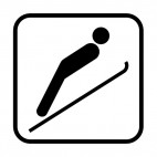 Ski jumping sign , decals stickers