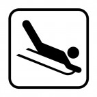 Tobogganing sign , decals stickers