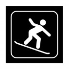 Snowboarding sign, decals stickers