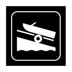 Boat launching area sign, decals stickers