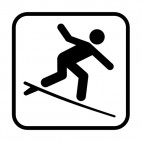 Surfing sign, decals stickers