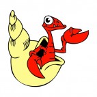Smiling crustacean in his shell , decals stickers
