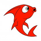 Suprised red fish, decals stickers