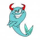 Blue devil fish, decals stickers