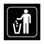 Litter disposal sign, decals stickers