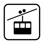 Aerial tramway sign, decals stickers