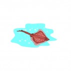 Brown manta underwater, decals stickers