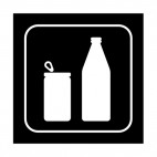 Glass bottlles or cans sign, decals stickers