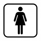 Women toilet sign, decals stickers