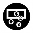 Currency exchange sign, decals stickers