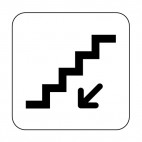 Stairs down sign, decals stickers