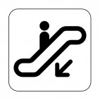Escalator down sign, decals stickers