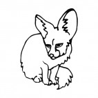 Fox cub sitting down, decals stickers