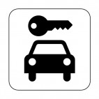 Car rental sign, decals stickers