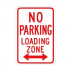No parking loading zone sign, decals stickers