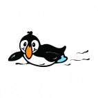 Sliding penguin, decals stickers