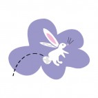 Rabbit jumping, decals stickers