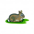 Brown bunny sitting down, decals stickers