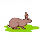 Brown rabbit sitting down, decals stickers