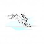 White rabbit running, decals stickers