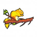 Squirrel on a branch eating, decals stickers