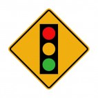 Traffic light ahead warning sign, decals stickers