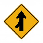 Road merge from the left warning sign , decals stickers