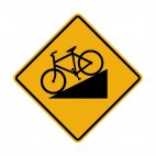 Steep hill ahead warning sign, decals stickers