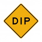 Dip warning sign, decals stickers